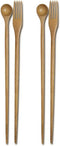JapanBargain 3789, Bamboo Cooking Chopsticks with Spoon and Fork 3-in-1 Taste and Cook Cooking Utensil for Deep Frying Shabu Hot Pot Noodles, 13 i...