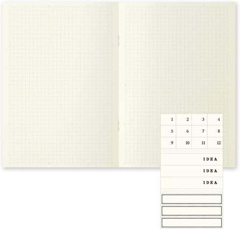 Midori 15305006 Notebook, MD Notebook, Light, A5, Square Ruled, Set of 3, A...