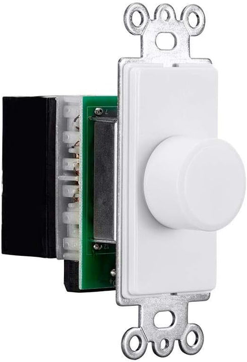 Monoprice 70 Volt Rotary in-Wall Inline Speaker Volume Control, 100-Watt, 11 Volume Positions, Supports up 12 AWG, to Use with 70 Volt Music Syste...