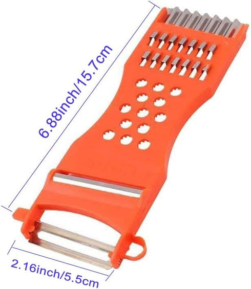 Vegetable Peeler,Saim Metal Scraper Fruit Grater Slicer Vegetable Peeler 7 in 1 Multifunction Kitchen Cutter Tool Orange 2 Pcs...