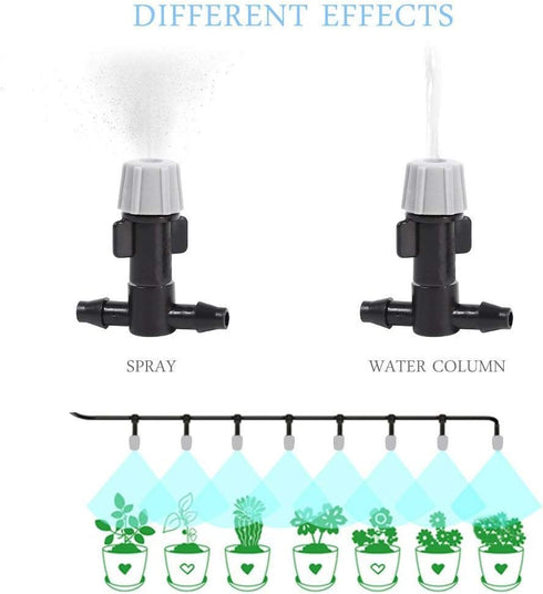 Plastic Mist Misting Nozzle Sprinkler Tee Joints for Misting Watering Plant Flower Cooling System Home Garden Irrigation, 20pcs...