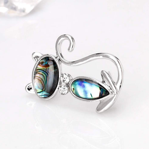 Cat Brooch Pins for Women Fashion Scarf Buckle Alloy Rhinestone Animal Brooch...