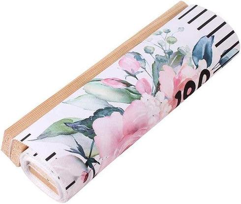 Baby Growth Chart Ruler Kids Roll-up Height Chart Wall Hanging Measurement Chart Wall Decor with Wood Frame for Kids Nursery Room Canvas Removable...