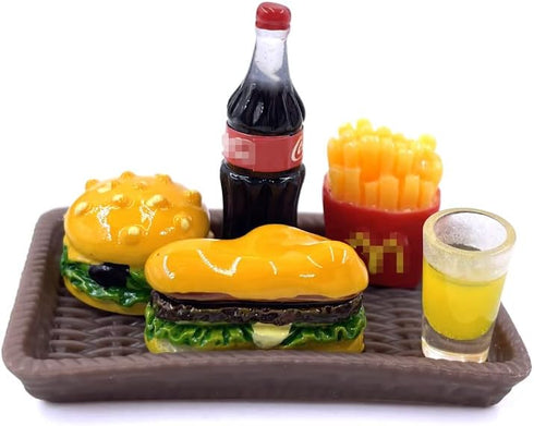 20Pcs Miniature Laptop Computer Tablet Toy Phone Pad and Hamburger Fries Cola Fast Food Cake Coffee Juice Fits Barbie Doll Accessories Scale Dollh...