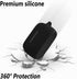 Geiomoo Silicone Carrying Case Compatible with Jabra Elite 4, 3, 2, Portable Scratch Shock Resistant Cover with Carabiner (Black)...