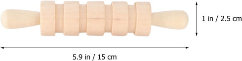 1 Set Wood Clay and Dough Textured Rolling Pins Wooden Clay Stamp for Arts Crafts Christmas Birthday...