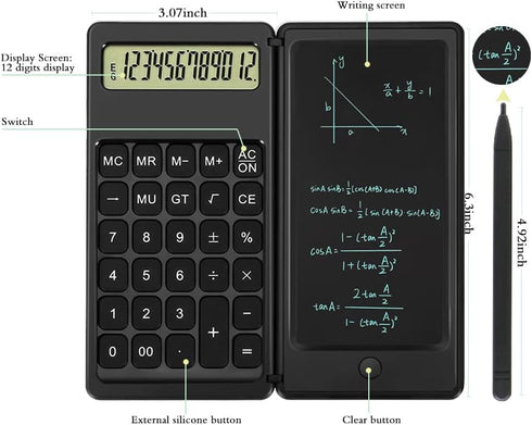 Calculator?calculators Desktop with Writing Screen, Large Display, and Quiet Design - Ideal for Students and Office Workers (Black)...