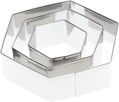 Hexagon Cookie Cutter 3 Piece Set - 2 Inches, 3 Inches, 4 Inches - Cookie Cutter Kingdom...