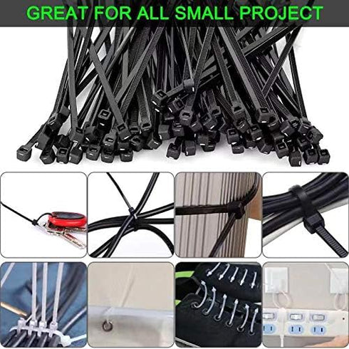 zip ties 4 inch, heavy duty cable nylone cable ties (Bulk Pack of 1000 Black)...