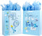Golden J Store 16.5" Extra Large Baby Gift Bags with Tissue Papers for Baby Showers 2-Pack (Blue)...