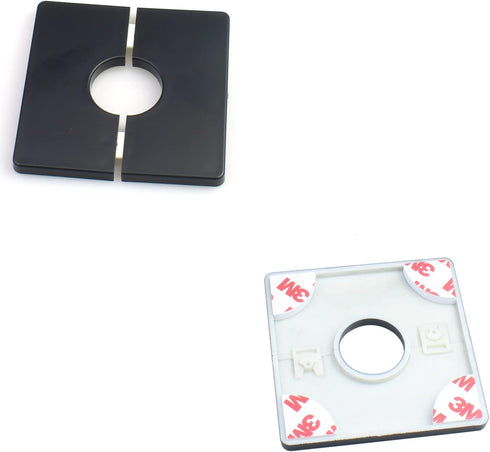 FDXGYH 2 Pcs 1.0 Inch ABS Wall Split Flange Self-Adhesive Tape Square Escutcheon Plate Cover for Water Pipe Faucet Decoration Accessories...