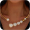 Metal Big Pearl Open Choker Necklace for Women Adjustable Gold Big Pearl Choker Necklaces Round Open Cuff Necklace Chunky Pearl Necklace for Women...