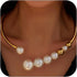 Metal Big Pearl Open Choker Necklace for Women Adjustable Gold Big Pearl Choker Necklaces Round Open Cuff Necklace Chunky Pearl Necklace for Women...