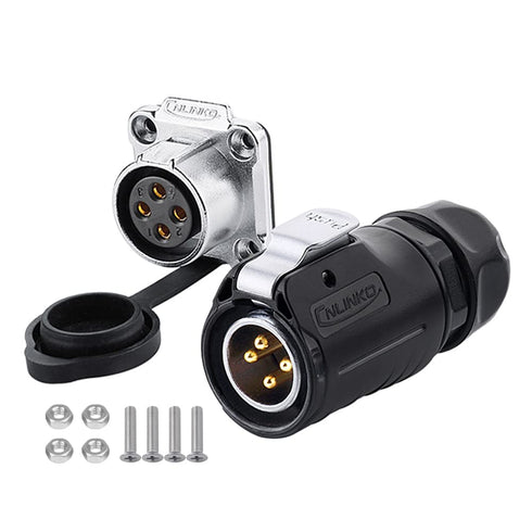 CNLINKO LP20 Series Waterproof Connector, IP68 Power Connector 4pin 20A 500V M20 LED Connector, UL CE Rohs Approved (4 pin)...