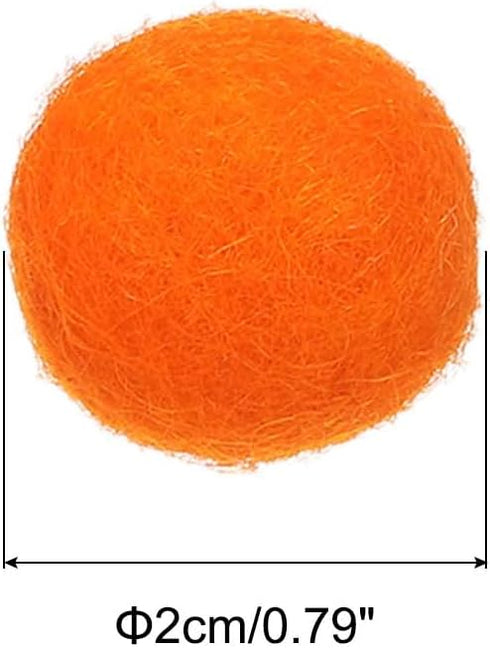 PATIKIL Wool Felt Ball Beads Wool Felting Pom 2cm 20mm Orange for Home Crafts Handcrafts Project DIY Pack of 10...