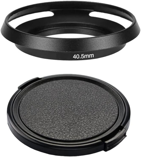40.5mm Metal Lens Hood & Lens Cap Compatible for Sony A6600 A6400 kit E-Mount 16-50mm Lens, for Nikkor 10-30mm Lens (1+1 Pack)...