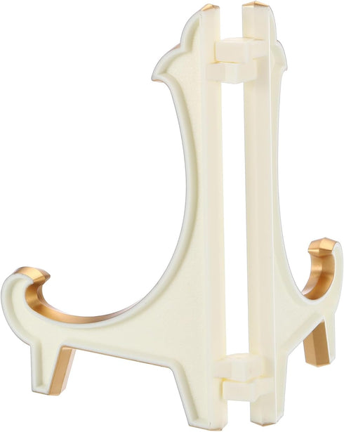 PATIKIL 5" Acrylic Decorative Plate Stand Holder, Table Use Foldable Thicken Picture Easel Frame Display Holder for Photos, Card, Canvases, White ...