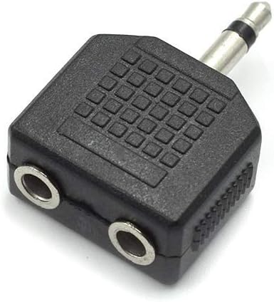 3.5mm Mono Male to Dual 3.5mm Female Mono Audio Y Splitter Microphone Converter Headphone Adapter Connector - 6 Pcs...