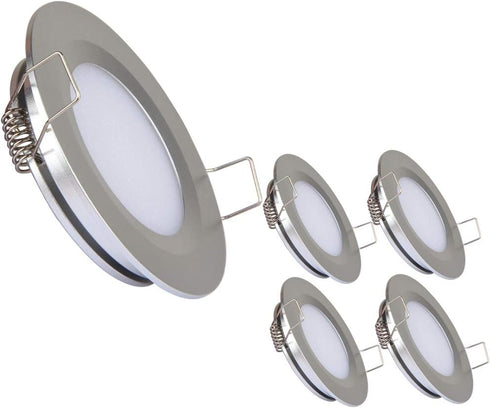 acegoo RV Recessed Ceiling Light 2-3/4” Full Aluminum 12V Dimmable LED Puck Light for Campervan Truck Caravan Boat Roof Under Cabinet Lighting, Fl...