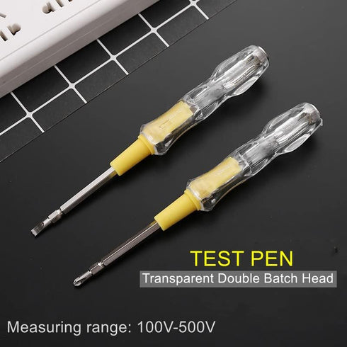 Fielect Voltage Tester Screwdriver, Contact Voltage Tester Pen Light Circuit Tester Voltage Detecter Pen Electric Test Pen Screwdriver 3.5mm Dual ...