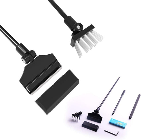 FZONE New Aluminum Magnesium Alloy Scraper Cleaner, Clean Brush with 10 Stainless Steel Blade for Aquarium Fish Plant Reef Tank Glass Cleaning Rot...