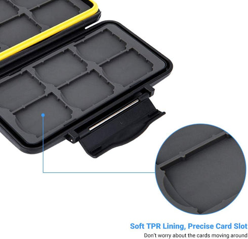 12 Slots SD Card Case Holder, SD Card Holder SD Card Organizer SD Card Storage Water-Resistant Anti-Shock SD/SDHC/SDXC Card Holder Storage with Ca...