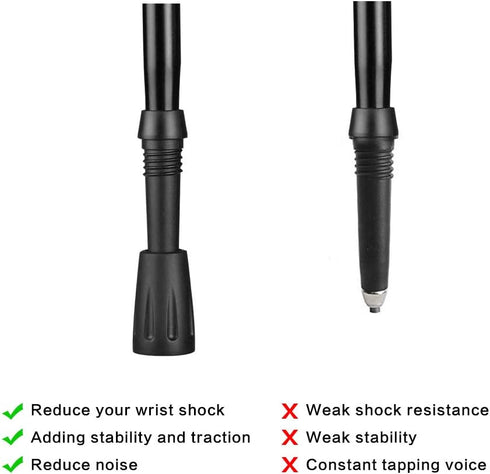 Hiking Pole Replacement Tips 16 Pack Rubber Tips for Walking Sticks Tips Trekking Pole Tips Trekking Stick End Protectors...