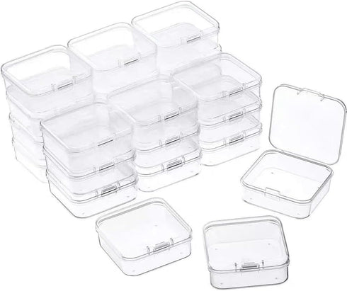 36PCS Clear Plastic Beads Transparent Storage Containers Box Jewelry Hardware Storage Organizer with Lids Square Art Supply Storage Organizer for ...