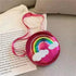 Rainbow Purse for Little Girls - Cute Rainbow Purse Toddler, Princess Crossbody Bag with Rainbow Keychain for Kid Girls...