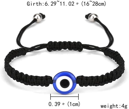 Evil Eye String Kabbalah Hamsa Hand Cord Bracelet Hand-Woven Adjustable Rope Fatima Hand Ancient Friendship Charm Anklet for Women Protection Luck...
