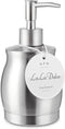 Stainless Steel Countertop Soap Dispenser Liquid Bottle and Pump, Suitable for Various Places Such as Kitchen and Bathroom (Brushed Nickel, 390 ml...
