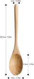 AOOSY Wooden Spoons for Cooking, 9 Inches 6 Pieces Japanese Natural Ellipse Wooden Spoon Set for Cooking Mixing Stirring Honey Tea Soda Dessert Co...