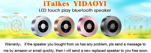 Smart LED Touch Play Bluetooth Speaker Portable Wireless Speakers with HD Sound / 12-Hour Playtime/Bluetooth 5.0 / Micro SD Support, for iPhone/ip...