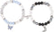 2pcs Couple Bracelets, Magnetic Butterfly And Moon Matching Bracelets Mutual Attraction Valentine Relationship Love Heart Bracelets Friend Jewelry...