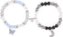 2pcs Couple Bracelets, Magnetic Butterfly And Moon Matching Bracelets Mutual Attraction Valentine Relationship Love Heart Bracelets Friend Jewelry...
