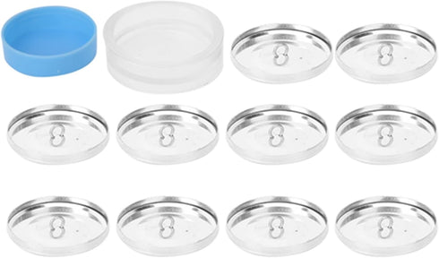 Cover Buttons Kit, Covered Button Kits DIY Button Craft Kits Solid Fabric Cloth Covered Flat Back Buttons 1 Set Buckle Tools 10 Sets of Buckle Bas...