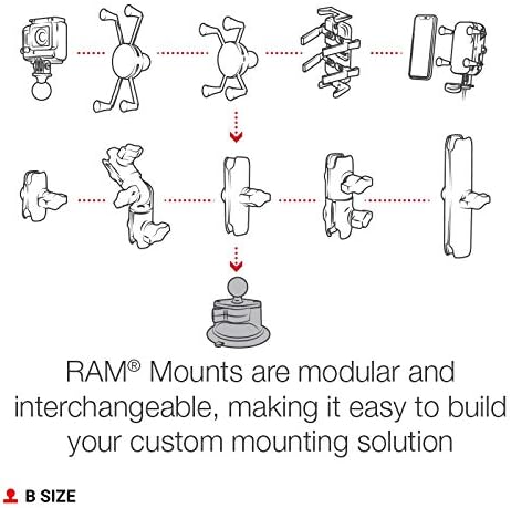 RAM MOUNTS Twist-Lock Composite Suction Cup Base with Ball RAP-B-224-1U with B Size 1" Ball...