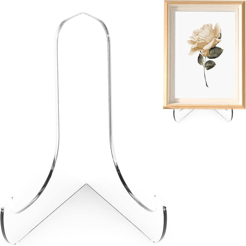 60-Degree Angle Acrylic Plate Stand, 3 Inch 2PC Clear Acrylic Display Easel, Clear Tablet Holder for Displaying,3" H x 3.125" W x 2.5" D (2 Pack)...