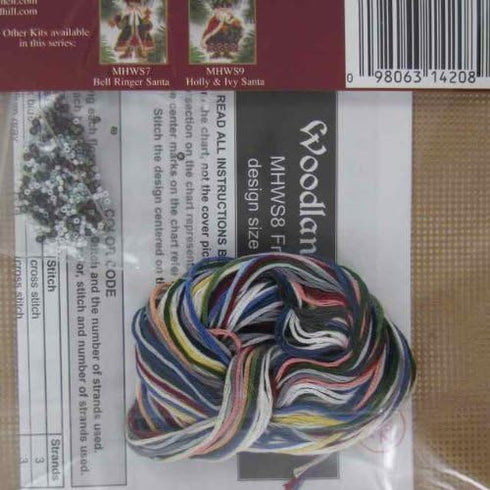 Frosty Santa Beaded Counted Cross Stitch Ornament Kit Mill Hill 2001 Woodland Santas MHWS8...