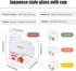 Kawaii Glass Milk Carton Cup Microwavable 12 Oz Cute Milk Cups Mini Creamer Container Strawberry Square Breakfast Mug Glass Creamer Pitcher with G...
