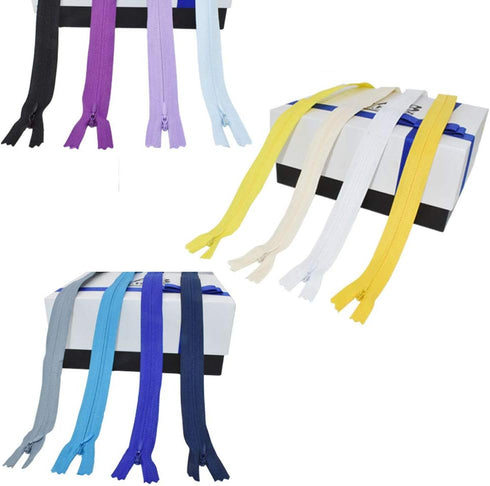 40Pcs 20 Inch Mixed Colors Nylon Invisible Zippers Sewing for Tailor Sewing Crafts, Dresses, Skirts, Pillows DIY Crafter's Special (20 Colors)...