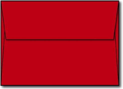 Red A7 Envelopes, 5 1/4 x 7 1/4-100 Envelopes - Desktop Publishing Supplies™ Brand Envelopes...