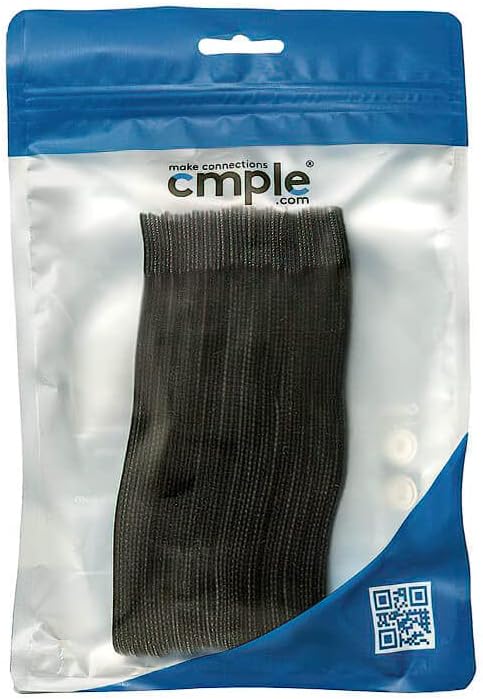 Cmple - 50PCS Reusable Cable Ties, Nylon Adjustable Cord Organizer Ties, Multi-Purpose Hook Loop Cable Management Wire Ties, 6-inch Black...