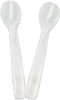 2 Pack 4.73inch Caviar Spoons Handcraft Mother of Pearl MOP Caviar Spoon W Round Handle with One Plastic Storage Box - White, Style D...