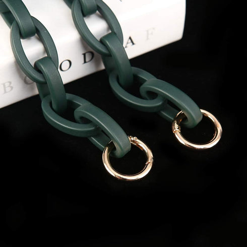 Xiazw Short Resin Bag Purse Handle Strap Replacement?Bag Decoration Chain?Bag Accessories Charms (Dark Green)...