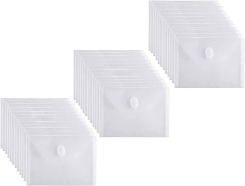 5x7 Small Plastic Envelopes Receipt Check Storage File Holder Case 36 Pack Hook & Loop Closure (clear-36 pack)...