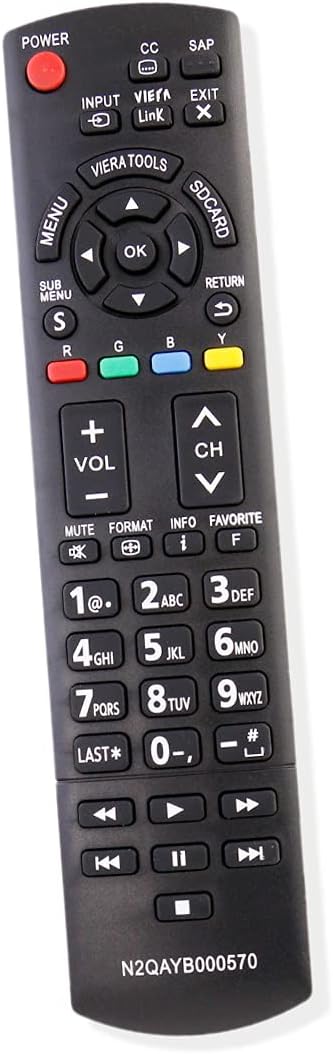ALLIMITY N2QAYB000570 Replaced Remote Compatible with Panasonic Smart TV TC-P42X3 TC-P46X3 TC-P50X3 TC-P50S30 TC-P60S30 TC-42PX34 TC-50PX34 TC-60P...