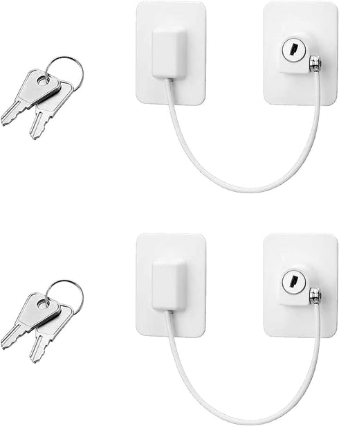 Window Door Lock,Upgrade 2025 Adhesive Cable Restrictor with Keys Baby Child Safety Locks Anti-Theft Security Lock Protection Lock Buckle Cable Ca...