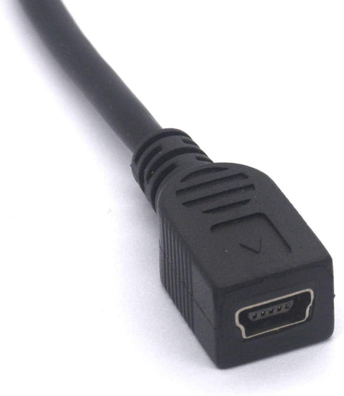 Mini USB Female to Micro USB Left Cable Cord - 90 Degree B Micro USB Male to Mini Female Connector Adapter for MP3 Camera (Left)...