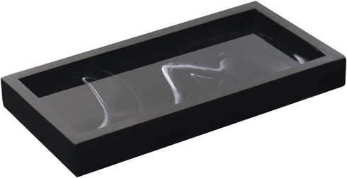 Bathroom Vanity Tray: Toilet Tank Tray Black Marble Bathroom Tray Countertop and Vanity Tray Resin Tray Vlack Vanity Tray...